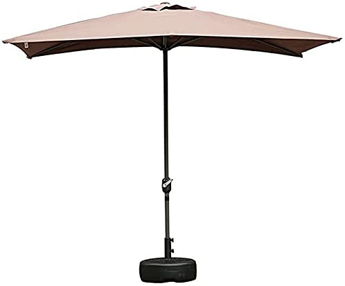 SGKOMN Cream Parasol with Base, 250Cm Half Parasol with Crank Tilt Sun Protection Waterproof, Garden Parasol Patio Market Shelter Canopy,Red,Green