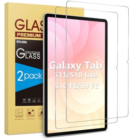 SPARIN Screen Protector for Samsung Galaxy Tab S10 Lite /S10 FE/S9 FE 10,9 | Also for Galaxy Tab S11/S9/ S8 /S7 11 9H Tempered Glass Film Screen Protector, 2 Pack