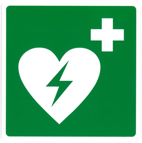 TIESSE - Cartello DEFIBRILLATORE DAE AED - Cartello in Forex (PVC espanso) non adesivo - Dimensione: 15x15 cm - MADE IN ITALY