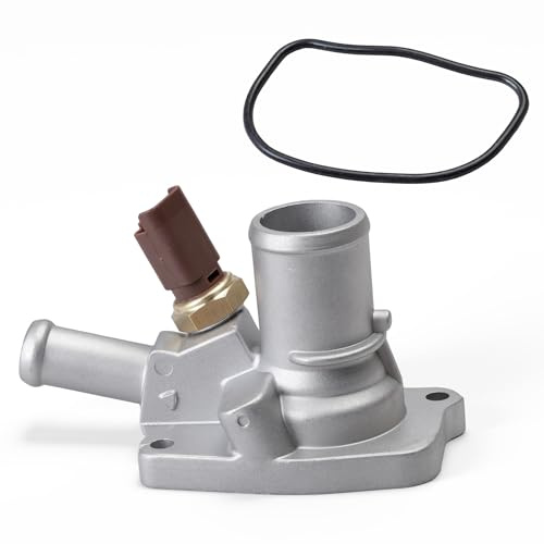 JAVOUKA Alloggiamento termostato con guarnizione, per KA RU8 1.2L Hatchback 2008-2016, per Ypsilon 312 843 846 1.2L Hatchback 2009-2020, per Fiat 500/Panda 1.2L 2007-2020, 55202371, 9S518575AA