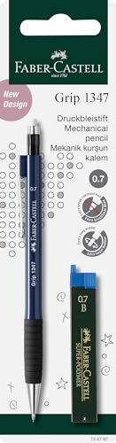 Faber-Castell 134797 - Porte-mines GRIP avec 12 mines, dureté : B, épaisseur des mines : 0,7 mm, couleur du corps assortie (pas de choix de couleur possible)