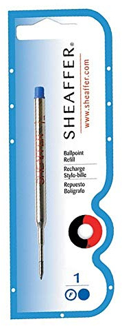 Sheaffer Ballpoint Pen Refill, Black Ink, Medium Point, 6/Refills