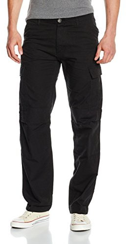 Urban Classics Herren Relaxed Hose Camouflage Cargo Pants, Gr. 46 (Herstellergröße: 32), Schwarz (Black 7)