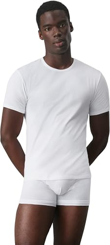 Calvin Klein Herren T-Shirts Kurzarm Crew Neck Rundhalsausschnitt, Weiß (White), XL