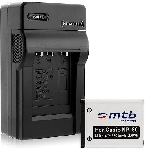 Akku + Ladegerät (KFZ, Netz) für Casio NP-80 NP-82, Exilim S5 S6 S7 S8 Z1 Z2 Z16 Z28 Z32.. ZS5 ZS6..s. Liste