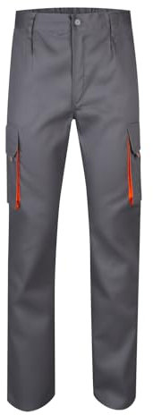 Velilla 103004 - Pantaloni multitasche (Taglie 54) colore grigio e arancione