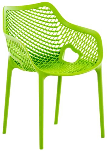 CLP Stuhl Air XL I Stapelbarer Terrassenstuhl I Komfort Und Design I Ideal Für Garten und Balkon I UV Beständig Und Wetterfest, Farbe:grün