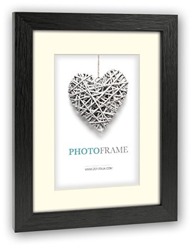 Zep V32235 - Cadre Photo Bois 20x30 cm avec Passe Partout pour Photo 15x20 cm Régent 5, Bois, Noir, Ivoire, 32, 5 x 22, 5 x 1, 5 cm