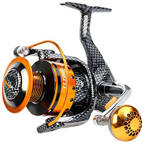 Sougayilang, Angelrollen, 12 + 1 BB, leichte und glatte Spinnrolle, kraftvolle Kohlefaser-Drag, Salz und Süßwasserangeln, TT4000