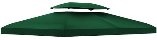 Outsunny Toile de Rechange pour pavillon tonnelle Tente 3 x 4 m Polyester Haute densité 180 g/m² Vert
