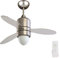 DCG VECRD65TL Ventilatore da Soffitto 3 Pale in Metallo e Plastica con Lampada e Telecomando, Acciaio, Bianco e Nero