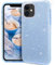 MATEPROX Glitter Case Compatible with iPhone 11 - Sparkle Sparkly Bling Cute, 3 Layer Hybrid, Anti-Slick Protective Case for iPhone 11 6.1'' - Blue