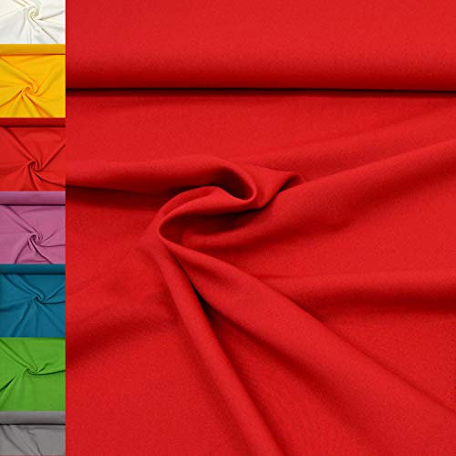 MAGAM-Stoffe 1m Mara Universal-Stoff uni Blickdicht Knitterarm Kostüm Tischdecken Dekostoff (07. Rot)