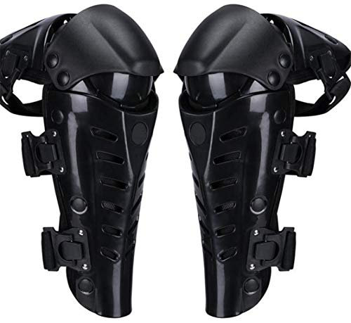 QMYS Rodilleras para motocicleta, rodilleras y espinilleras para motocross Racing Rodilleras de engranaje de protección ajustable para bicicletas de carreras todoterreno, motocross, monopatín (negro)