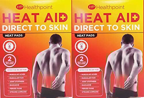 Healthpoint Heat Aid Direct to Skin Heat Pads for Aches, Pain, Stiffness, Backache, Period Pains. Strains & Sprains Twin Pack