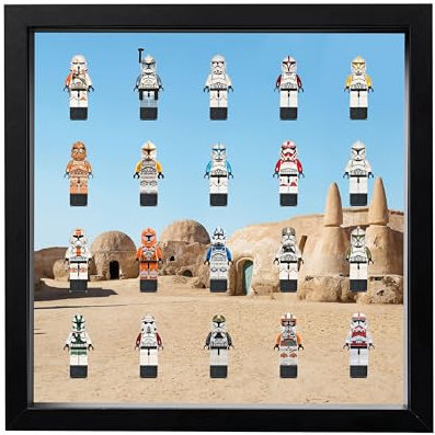 GetStones24 Bilderrahmen 35x35cm für Figuren - Vitrine für Star Wars Minifiguren - Display zu Aufbewahrung von Minifigs