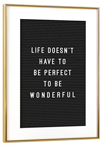 artboxONE Poster mit Rahmen Gold 75x50 cm Letterboard Wonderful Life von Hafenkönigin - gerahmtes Poster