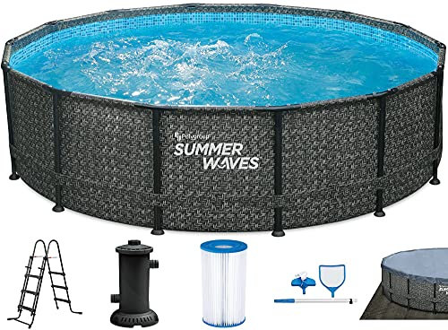 Summer Waves Frame Elite Pool Dark Herringbone 427 x 107 cm