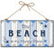 CREATCABIN The Beach Is My Happy Place Letrero de Madera Decorativo para Decoración del Hogar Letrero de Madera Placa Colgante Arte de Pared Tablero de Madera Letrero para Puerta