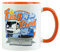 Fördeblau Trucker-Kaffeetasse 'King of the Road' & 'Asphalt Junkie' – Berufskraftfahrer Tasse, Handbedruckt, Ideal für Unterwegs, 330ml, Geschenk für LKW Fahrer