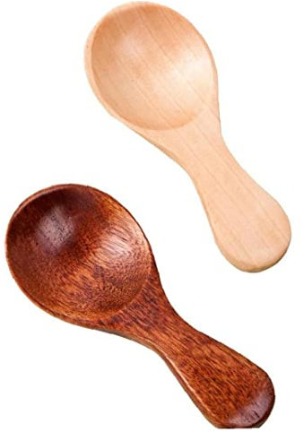 PiniceCore 2pcs Mini Wooden Spoon with Small Short Handle Handmade,Condiment Salt Sugar Spoon Cooking Tools Kitchen Gadgets