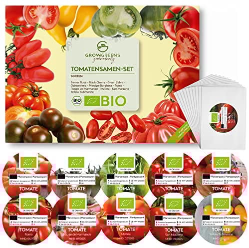 BIO Kit di semi di pomodoro con 10 varietà - Set di semi di pomodori da piantare biologico ideale per terrazza, balcone e giardino