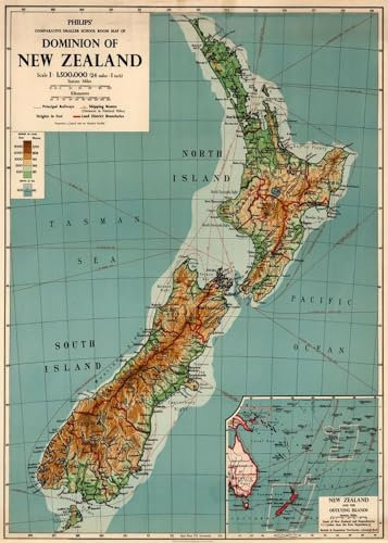 Map of Dominion of New Zealand | 1000 Piece Adult Jigsaw Puzzle | Birthday Present Gifts | Family Entertainment | Jigsaw Games