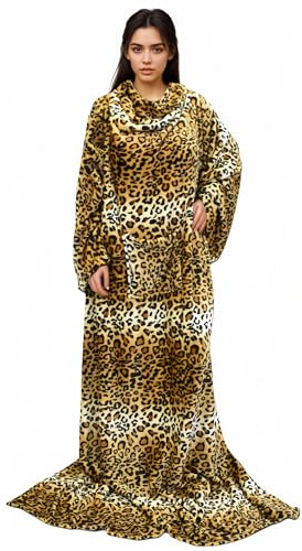 Catalonia Classy Coperta indossabile con Maniche Regalo per Adulti Donne Uomini, Extra Caldo Pile Leggero Accogliente Coperta Corpo, TV Avvolgere Coperta di Lancio con Tasca