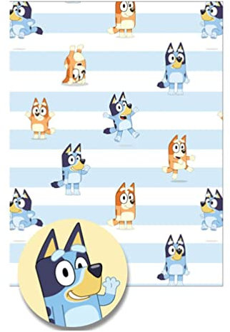 Danilo Promotions LTD BLW01 Bluey Wrapping Paper, Bluey Gift Wrapping, 2 Sheets 2 Tags Bluey