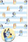 Danilo Promotions LTD BLW01 Bluey Geschenkpapier, Blaue Geschenkverpackung, 2 Bögen, 2 Etiketten, Blau