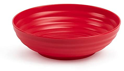 Acan Tradineur - Plato hondo decorativo para navidad - Reutilizable - Fabricado en España - Capacidad 900 ml - Ø 19 x 5,5 cm - Color Granate
