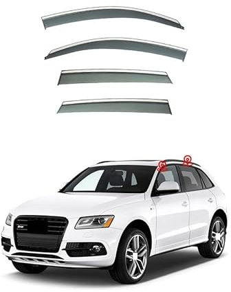 NAVIXE 4 Stück Auto Windabweiser,Für Audi Q5 8R 2008-2017,Vorne Hinten Seitenfenster Sonnenschutz Regenschutz Visiere Abweiser Fenster ZubehöR