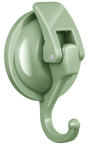 SOCONT Heavy Duty Vacuum Suction Cup Hooks, Pastel Green Plated Polished Super Suction for Kitchen Bathroom, 1 Pack
