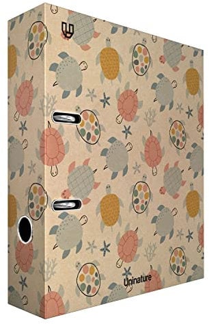 Unipapel Aktenordner Kraft A4, recycelt, Rücken 65 mm, mit Öse und Rado, Uninature Design Schildkröten, FSC Recycled 100%