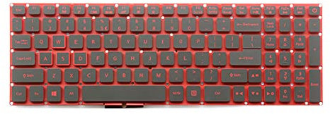 RTDPART Laptop Keyboard For ACER For Nitro 5 AN515-51 AN515-52 AN515-42 United States US Red Word With Backlight