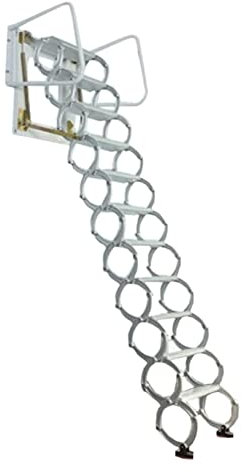Dachbodenleiter Aluminium-Teleskop-Bodenleiter, Wandhalterung, Dachbodentreppe, faltbar, herunterziehbare Dachbodenleiter für versteckte Leitern im Innen- und Außenbereich