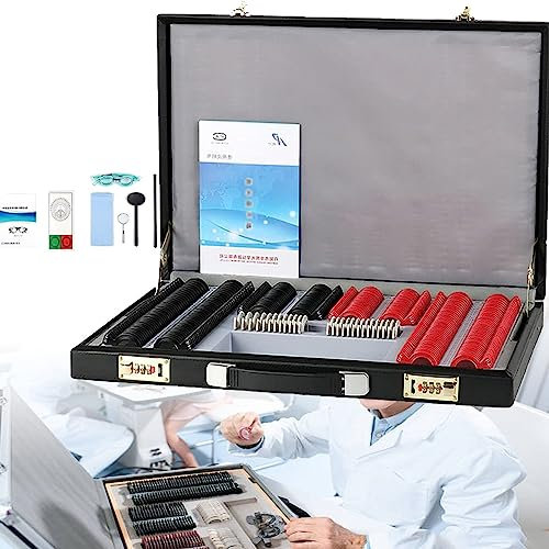 LINTAIZUO Optical Trial Lens Set Plastic Rim Aluminium Case, 266 Trial Lens Set Optical Kit with Aluminum Storage Case, Protection Accessories Ophthalmic Trial
