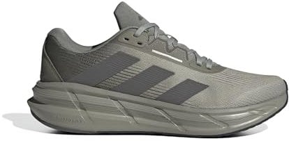 adidas Herren Questar 3 Running Shoes Laufschuhe, Silver Pebble/Charcoal/Olive strata, 42 2/3 EU