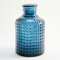 Bouteille Moyenne en Verre recyclé avec Motif à Pois en Relief - Petit Pot Artisanal en Verre de Style méditerranéen pour décoration comme Vase (Bleu Marine)