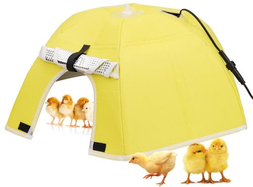 MUALROUS Criadora de Pollitos Calentador de Pollos, Incubadora de Pollos Placa Calefactora para Pollitos Altura Ajustable Mantiene hasta 30-50 Polluelos para Pollitos Patitos Codornices y Pájaros
