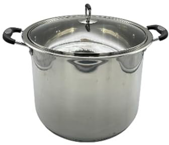 Bargain House – Stainless Steel Stock Pot with Glass Lid – Kitchen Essential – Robust & Durable– Immersed Cool Handles On Both Sides When Heated – Induction Bottom – Easy to Use and Maintain - 30 CM