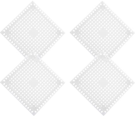 QUARKZMAN 4pz Scarico per Doccia Raccoglitore per Capelli Copri Scarico Quadrato Filtro in Silicone Tappo per Capelli per Doccia Cucina Accessori per Vasca da Bagno, Bianco