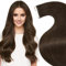 LaaVoo Tape in Extensions Echthaar Braun Echthaar Extensions Tape in Remy Haar Dunkelbraun Extensions Haarverlängerung Echthaar Tape in Menschenhaar Braun 50G 20PCS #4 45cm