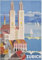 HfmQuisutron Vintage Famous City Landscape Posters Zürich Retro Wall Art Decor For Home Bedroom Living Room Qd134Iy 40X60Cm