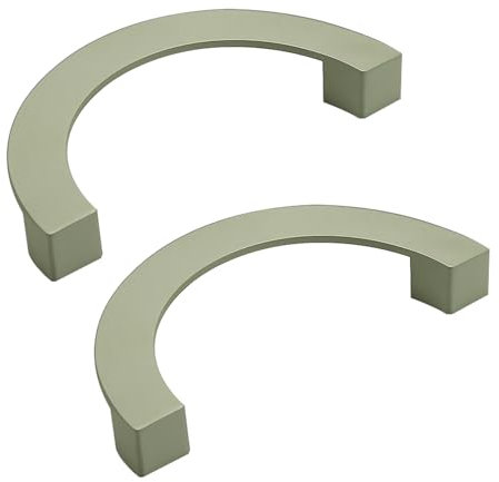 2 Stück Schubladengriff Bunte Griffe für das Kinderzimmer Möbelgriffe Zinklegierung Türgriff halbrund Schrankgriffe halbmondförmig für Küchenschränke,Kleiderschrank,Tür (Lochabstand 128mm,grün)