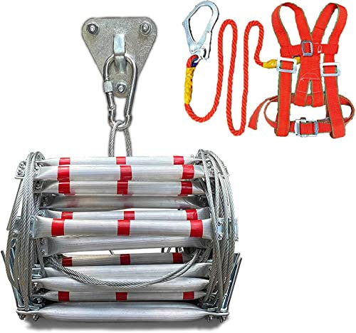 PNAJFUEL Feuerwehrleiter, Strickleiter Für Notfälle Vom Balkon, Einfach Zu Verstauen/20M