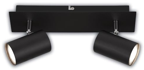 BRILONER - EEK A LED Deckenlampe schwenkbar, 3000K warmweiß, je 2W, je 450 Lumen, ca. 50.000h Licht, Deckenleuchte, Deckenstrahler, Wohnzimmerlampe, Schlafzimmerlampe, Küchenlampe, 29 cm, Schwarz