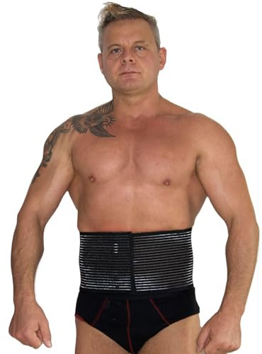 BODYPERFECT Bandeau abdominal Post-opératoire Unisexe Correcteur Post-opérationnel Fermeture réglable M Noir