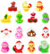 POPOYU 15P Weihnachten Mochi Squishy Spielzeug, Mini Kawaii Moji, Squeeze Soft Fidget Spielzeug Mit Santa Schneemann Haus für Party Taschen Füllstoffe Mädchen