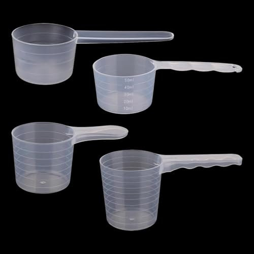 Messlöffel,4 Stück Dosierlöffel Transparent Mit Skala 100ml,70ml,50ml,40ml,Waschmittel Dosierhilfe,Plastik Dosierlöffel für Milchpulver,Proteinpulver,Mehl,Küchenbedarf